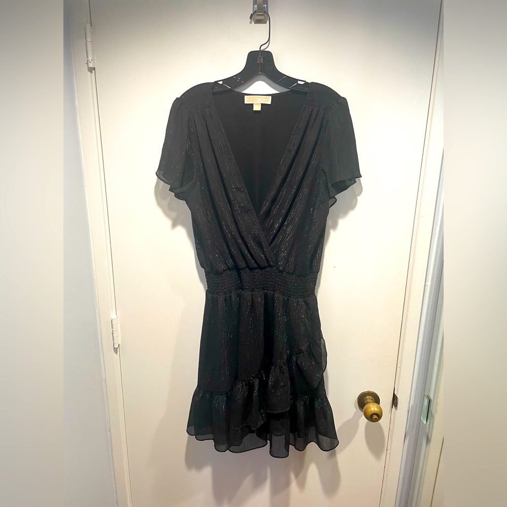 XL Michael Kors black shimmer smock dress
